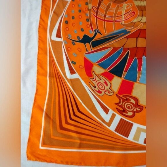 Native Aboriginal Art Silk Scarf Rolled Hem - Picture 2 of 14